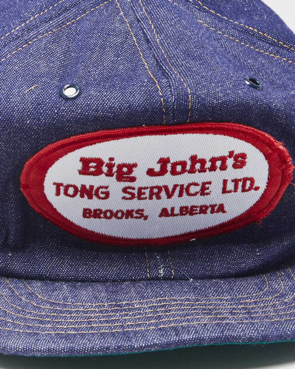 DS Vintage 1980s Big John's Denim Flat Brim Trucker Hat - OS