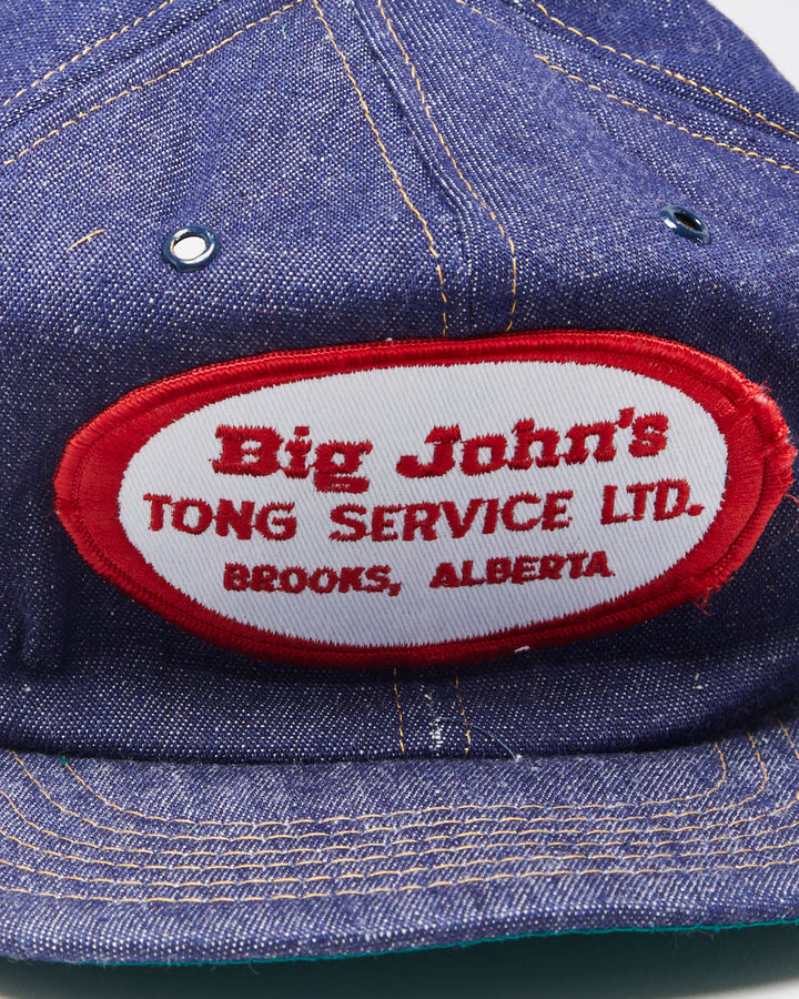 DS Vintage 1980s Big John's Denim Flat Brim Trucker Hat - OS