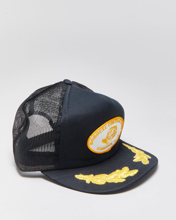 DS Vintage 1980s Bobocel Contracting Embroidered Golf Leaf Flat Brim Trucker Hat - OS