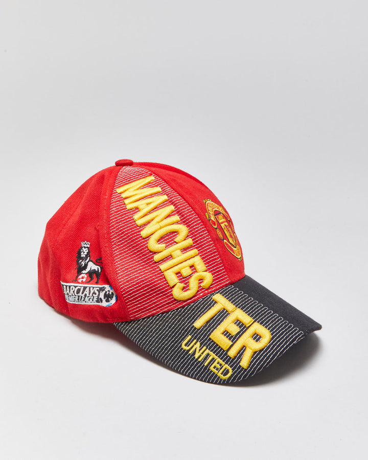 Vintage 1990s Manchester United Barclays Premier League Embroidered Velcro Baseball Cap - OS