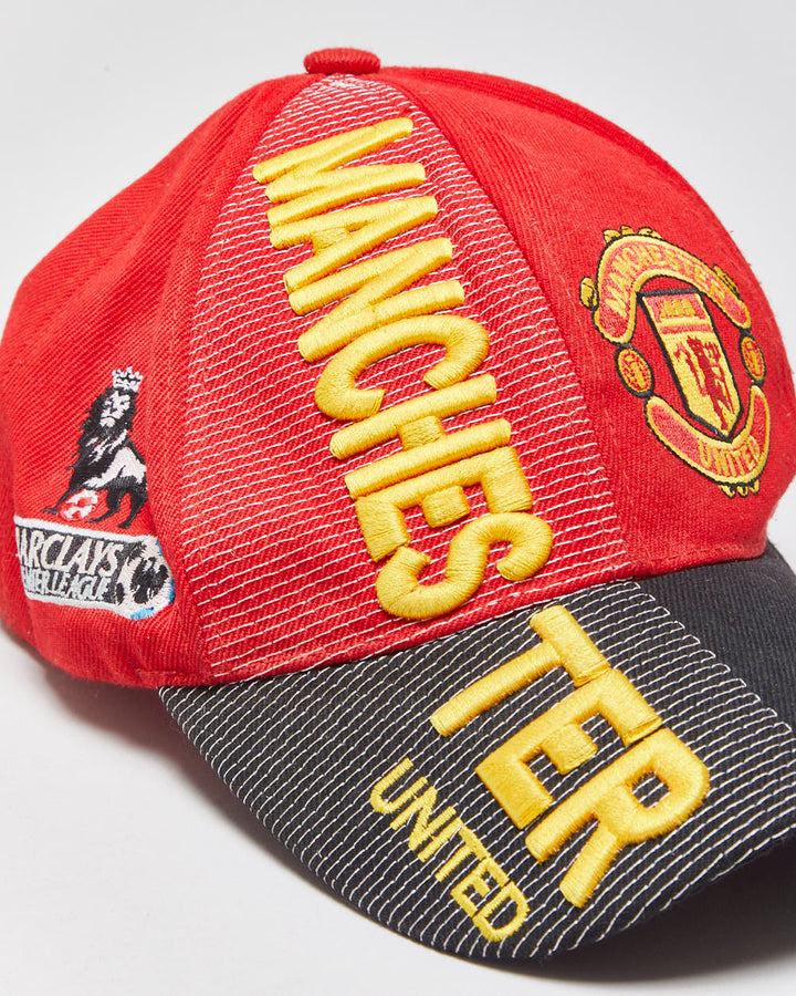 Vintage 1990s Manchester United Barclays Premier League Embroidered Velcro Baseball Cap - OS