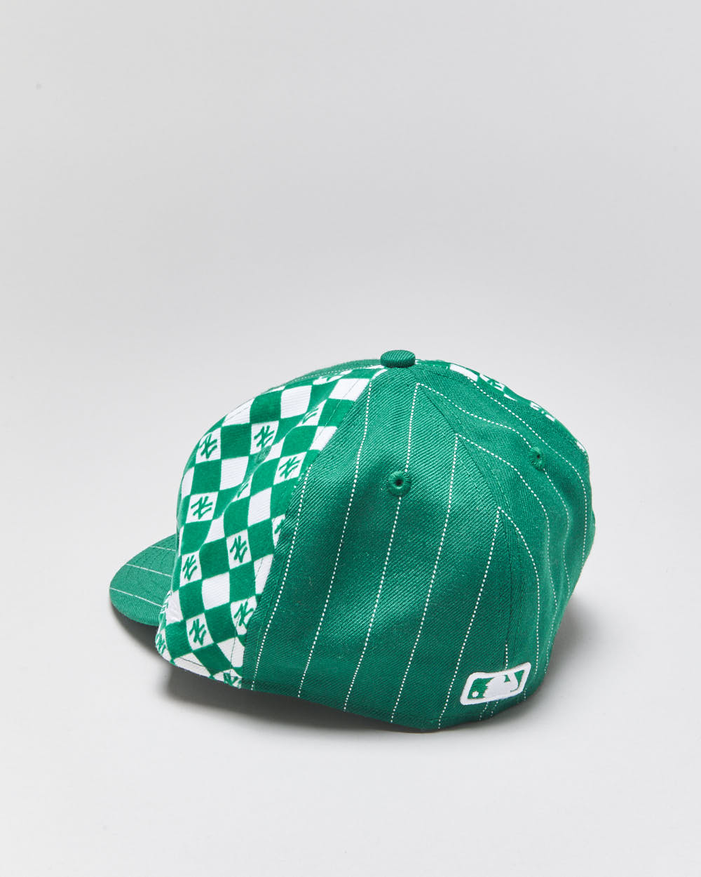 Vintage Y2K 00s New Era 59Fifty NY Yankees Pinstripe Felt Checkerboard Wool MLB Fitted Baseball Cap - 7