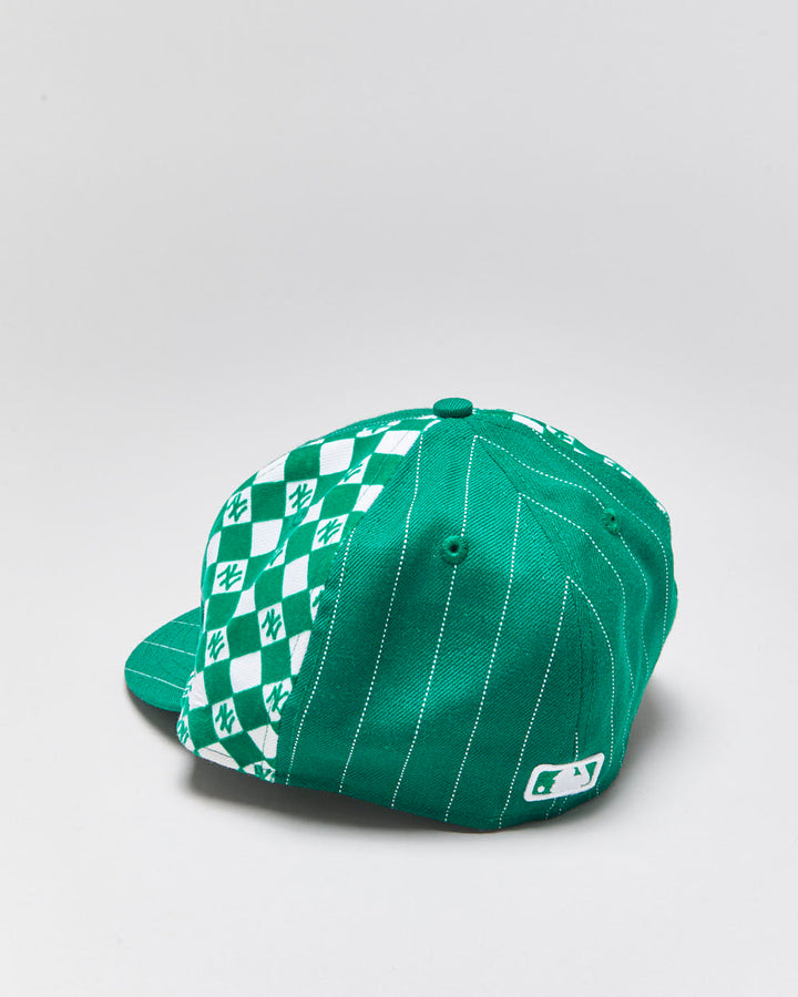 Vintage Y2K 00s New Era 59Fifty NY Yankees Pinstripe Felt Checkerboard Wool MLB Fitted Baseball Cap - 7