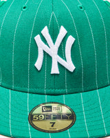 Vintage Y2K 00s New Era 59Fifty NY Yankees Pinstripe Felt Checkerboard Wool MLB Fitted Baseball Cap - 7