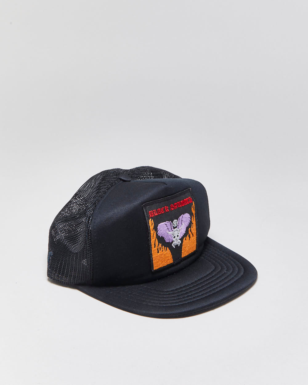 DS Vintage 1984 Black Sabbath Hell Patch Flat Brim Trucker Hat - OS