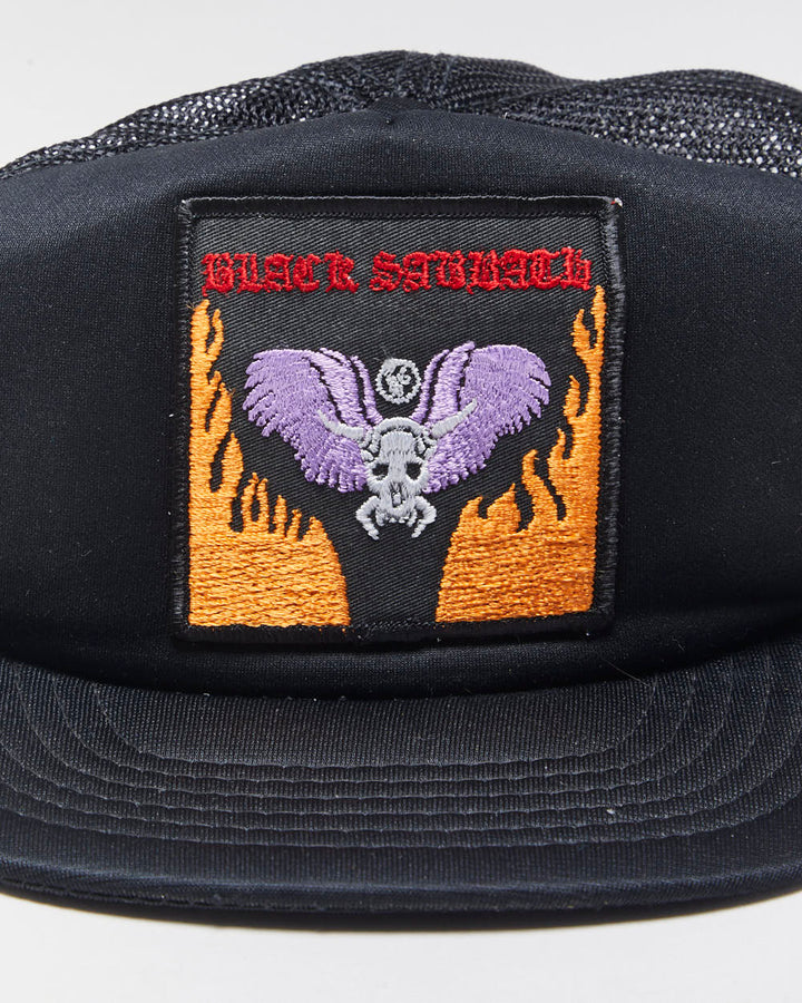 DS Vintage 1984 Black Sabbath Hell Patch Flat Brim Trucker Hat - OS