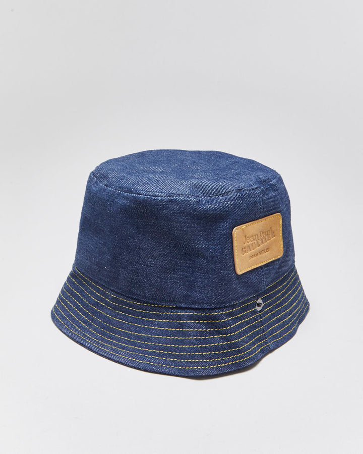 Vintage Jean Paul Gaultier PourVOUS Raw Denim Bucket Hat - S/M