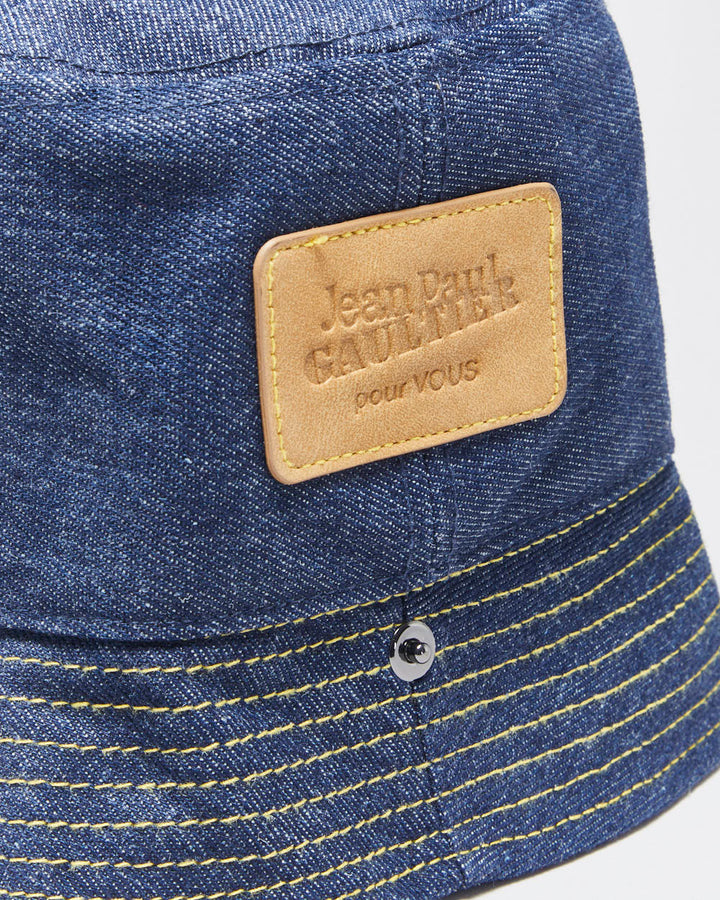 Vintage Jean Paul Gaultier PourVOUS Raw Denim Bucket Hat - S/M
