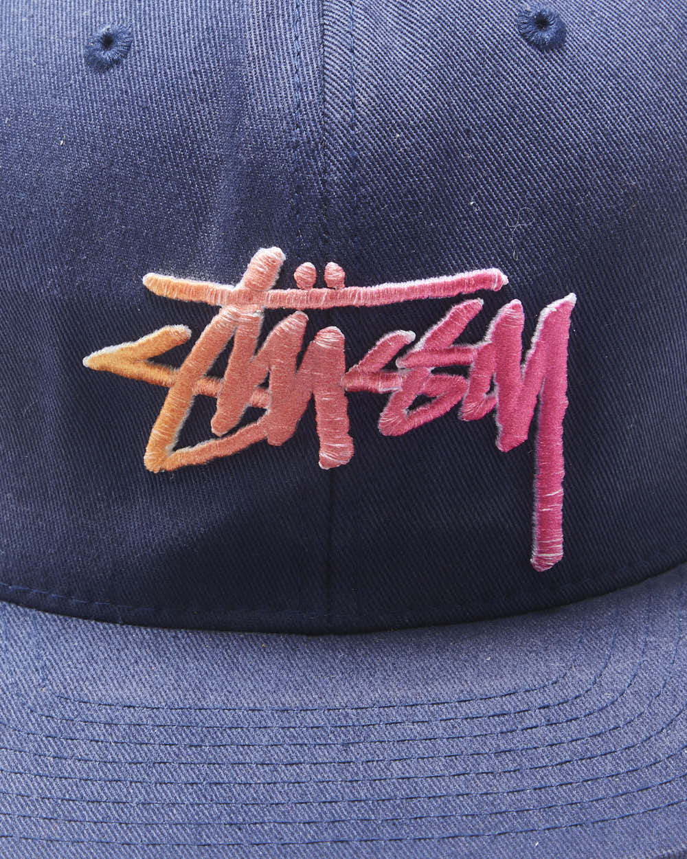 Vintage Stussy Colour Stock Embroidered Flat Brim Snapback - OS