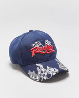 Vintage Y2K 00s Embroidered Racing Flame Velcro Baseball Cap - OS