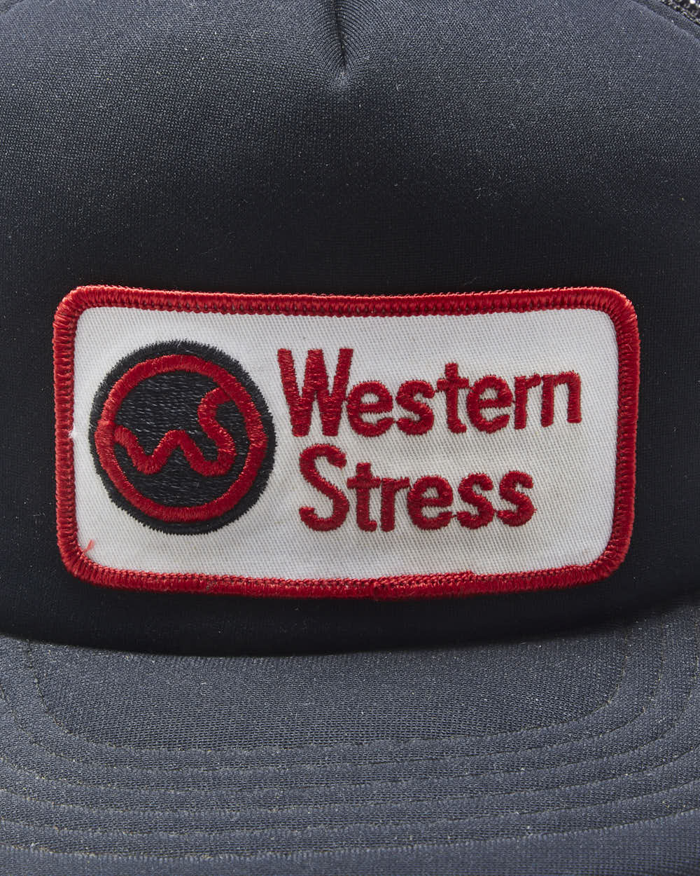 Vintage 1980s Western Stress Patch Flat Brim Trucker Hat - OS