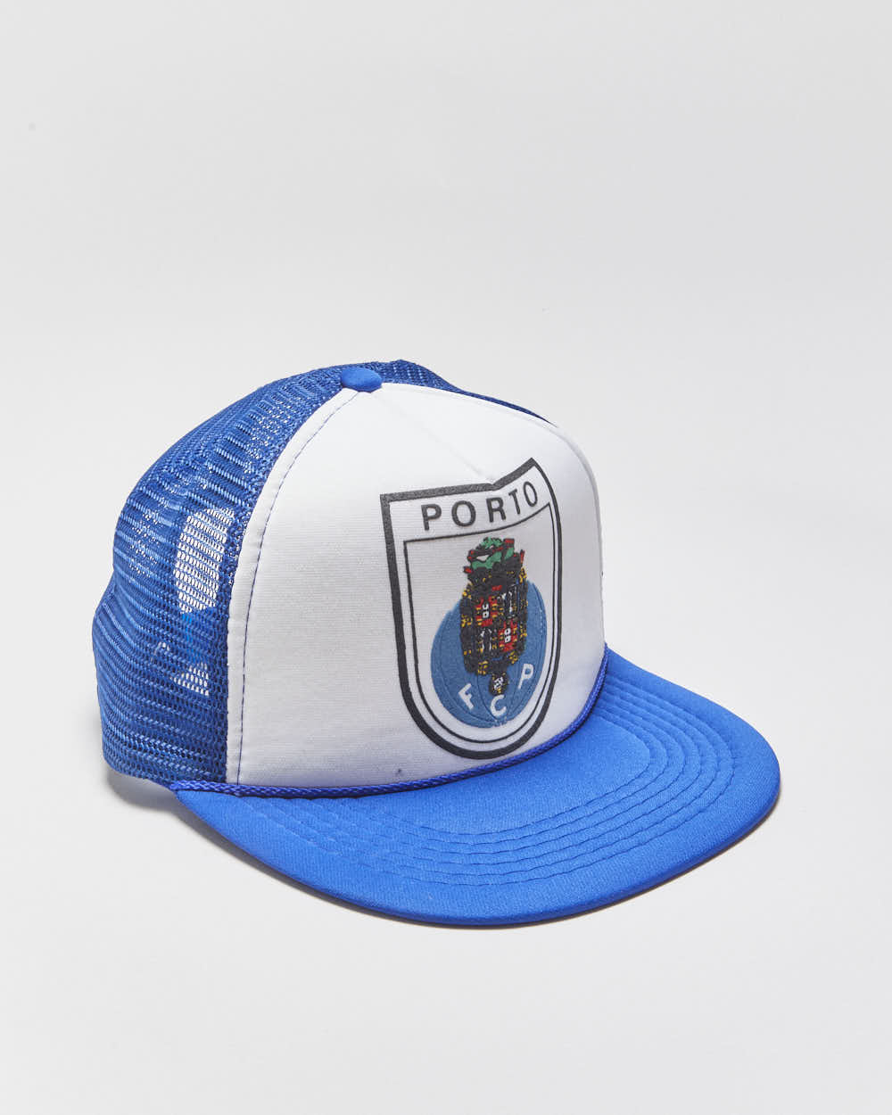 Vintage 1990s Porto FC Textured Badge Rope Peak Flat Brim Trucker Hat - OS