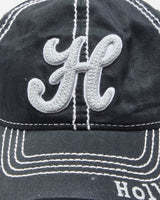Vintage Y2K 00s Robin Roth Embroidered Contrast Stitch Diamante Embellished Velcro Baseball Cap - OS