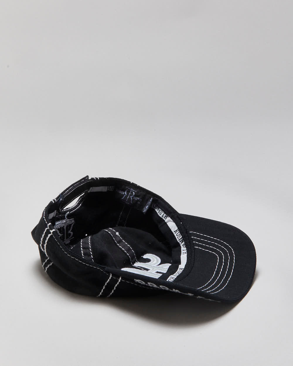 Vintage Y2K 00s Robin Roth Embroidered Contrast Stitch Diamante Embellished Velcro Baseball Cap - OS