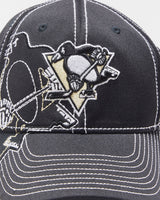 Vintage Reebok Pittsburgh Penguins Centre Ice Embroidered Contrast Stitch Fitmax70 Baseball Cap - S/M