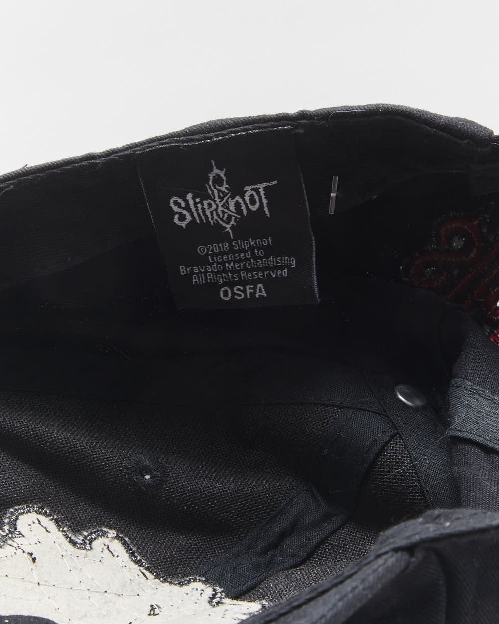Vintage Slipknot Embroidered Canvas Logo Velcro Rock Off Baseball Cap - OS