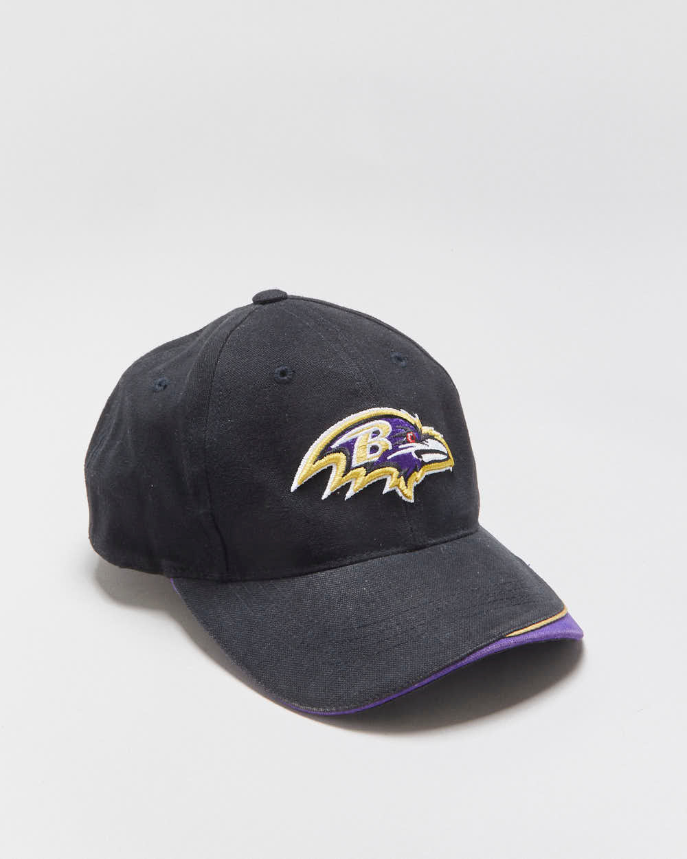 Vintage Y2K 00s Reebok Baltimore Ravens Embroidered Canvas NFL Pro Line Velcro Baseball Cap - OS