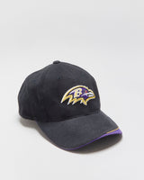 Vintage Y2K 00s Reebok Baltimore Ravens Embroidered Canvas NFL Pro Line Velcro Baseball Cap - OS