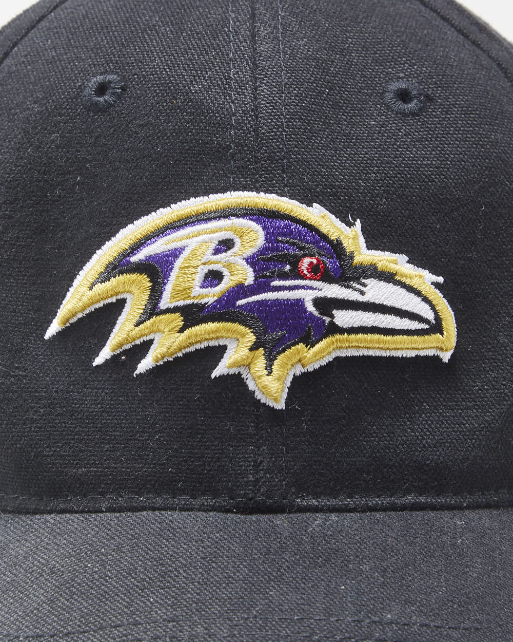 Vintage Y2K 00s Reebok Baltimore Ravens Embroidered Canvas NFL Pro Line Velcro Baseball Cap - OS