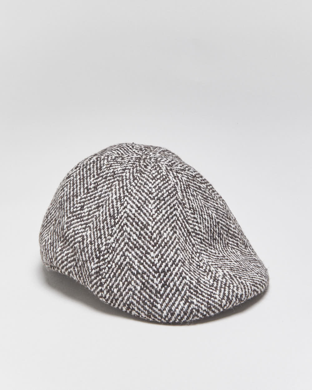 Vintage Paul Leinburd Crown Cap Herringbone Wool Made In Canada Flat Cap - M