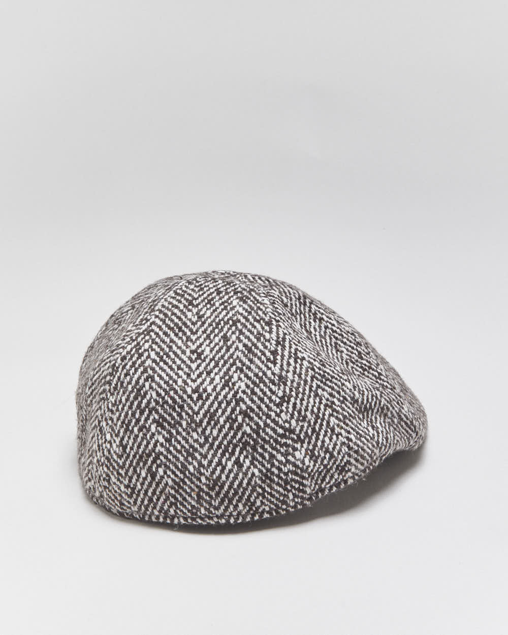 Vintage Paul Leinburd Crown Cap Herringbone Wool Made In Canada Flat Cap - M