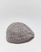 Vintage Paul Leinburd Crown Cap Herringbone Wool Made In Canada Flat Cap - M