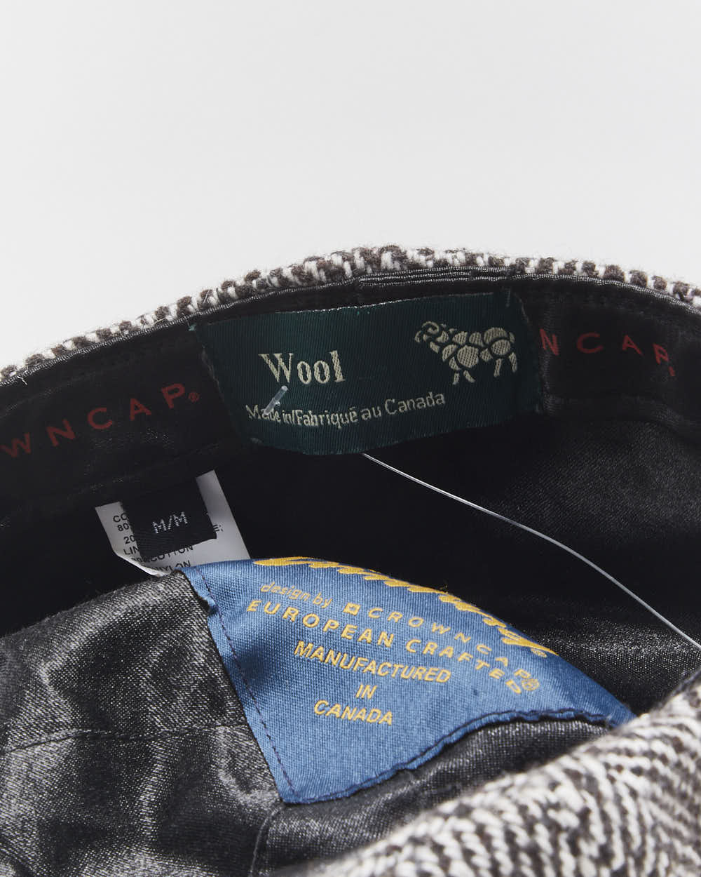 Vintage Paul Leinburd Crown Cap Herringbone Wool Made In Canada Flat Cap - M