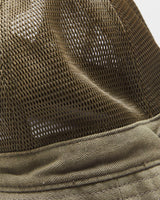 Vintage Stussy Khaki Canvas Mesh Utility Bucket Hat - L/XL