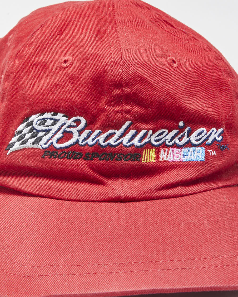 Vintage Y2K 00s Budweiser Nascar Canvas Embroidered Velcro Baseball Cap - OS