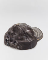 Vintage Stussy Brown Low-Pro Leather Cutout Contrast Stitch Trucker Hat - OS