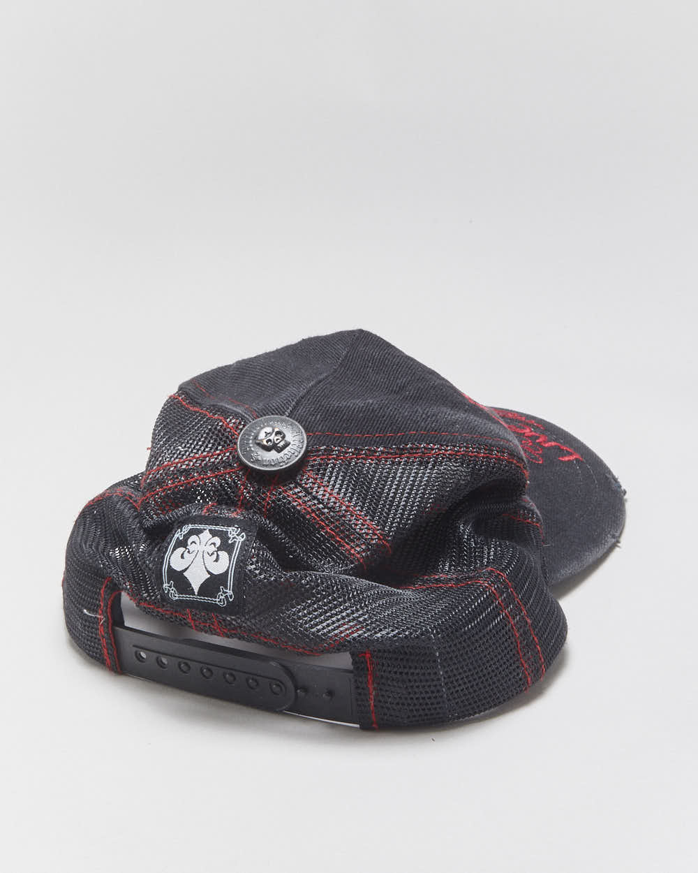Vintage Y2K 00s Affliction 'Live Fast' Distressed Canvas Trucker Hat - OS