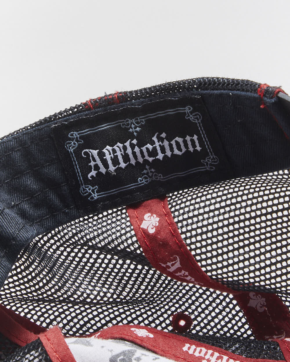 Vintage Y2K 00s Affliction 'Live Fast' Distressed Canvas Trucker Hat - OS