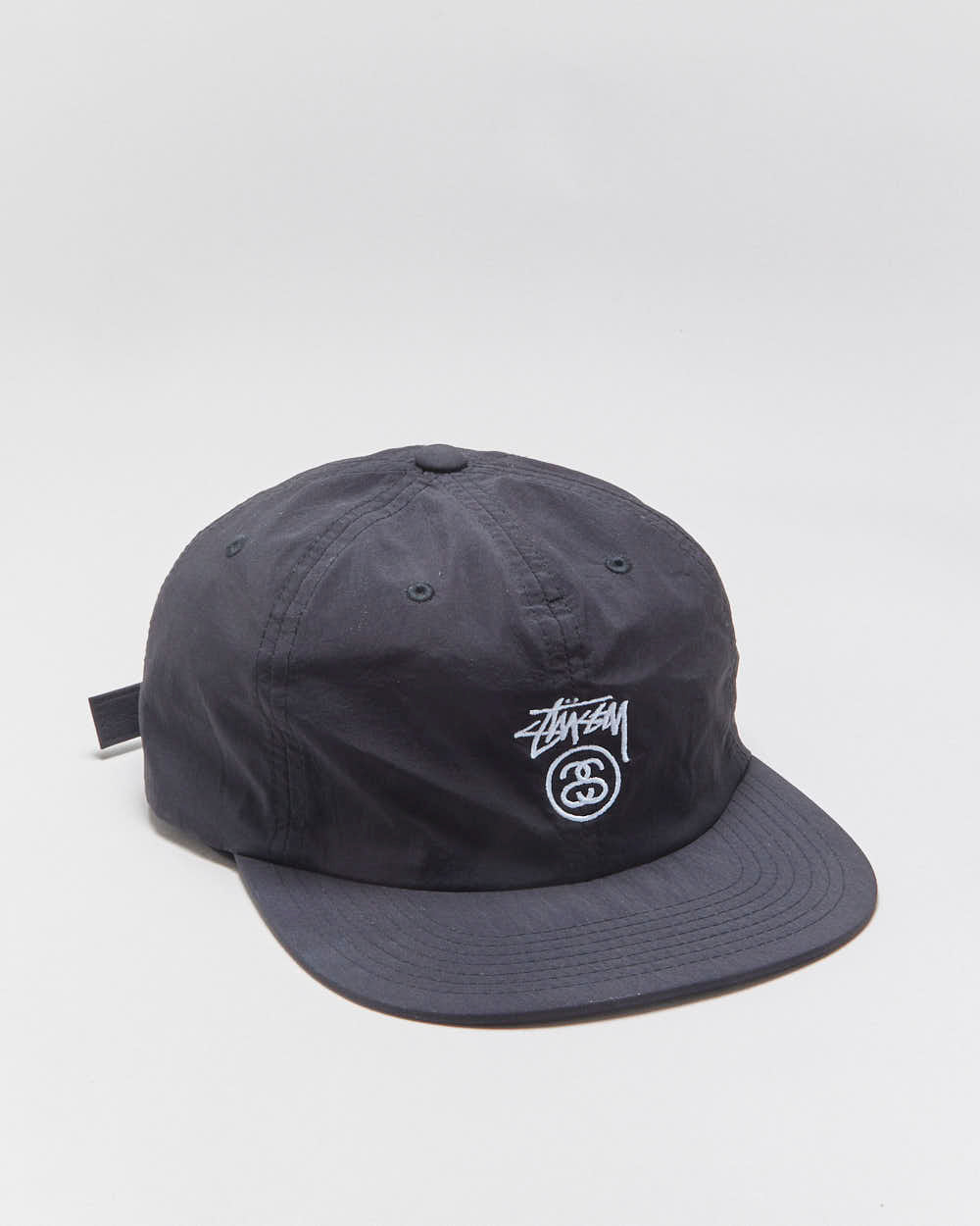 Stussy Smooth Shell Stock Logo Flat Brim Baseball Cap - OS