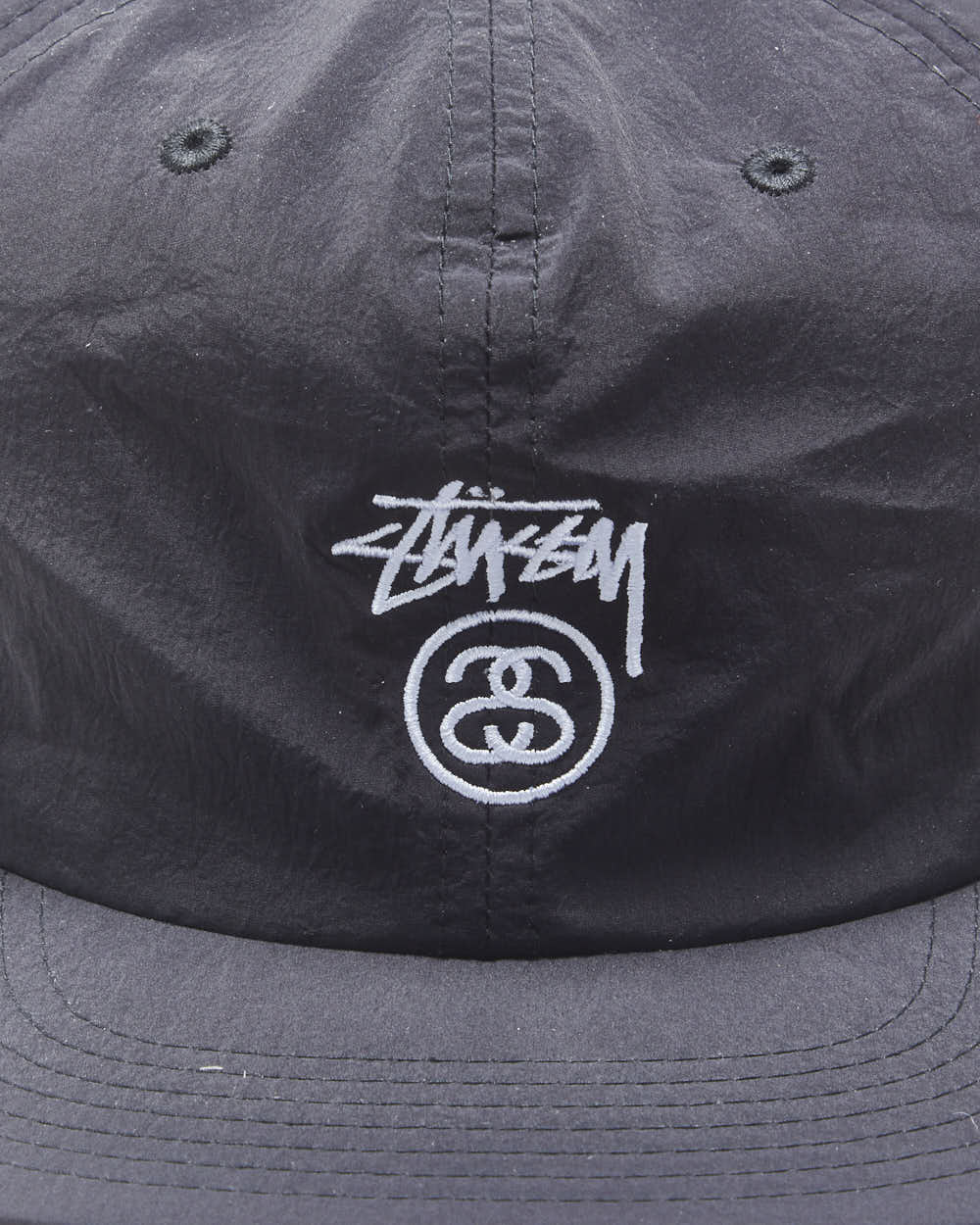 Stussy Smooth Shell Stock Logo Flat Brim Baseball Cap - OS