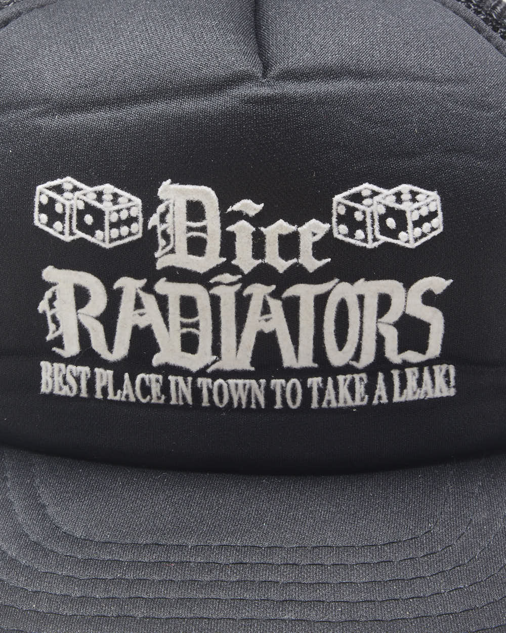 Vintage 1990s Dice Radiators Alberta Felt Logo Flat Brim Trucker Hat - OS