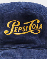 Vintage 1980s Pepsi-Cola Navy Embroidered Rope Peak Snapback Trucker Hat - OS