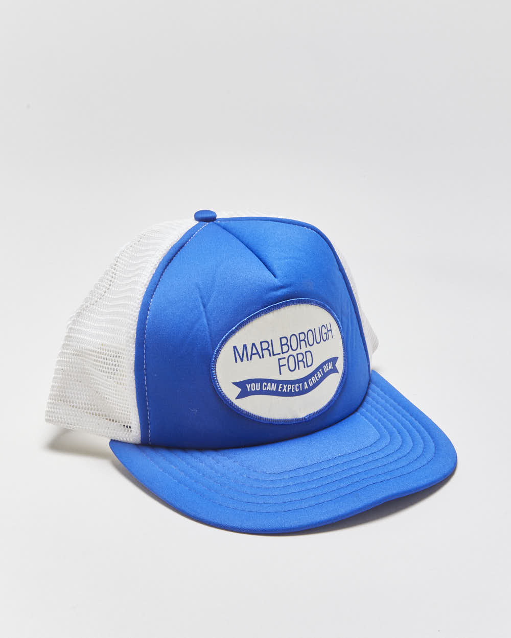DS Vintage 1980s Marlborough Ford Dealership Alberta Patch Flat Brim Trucker Hat - OS