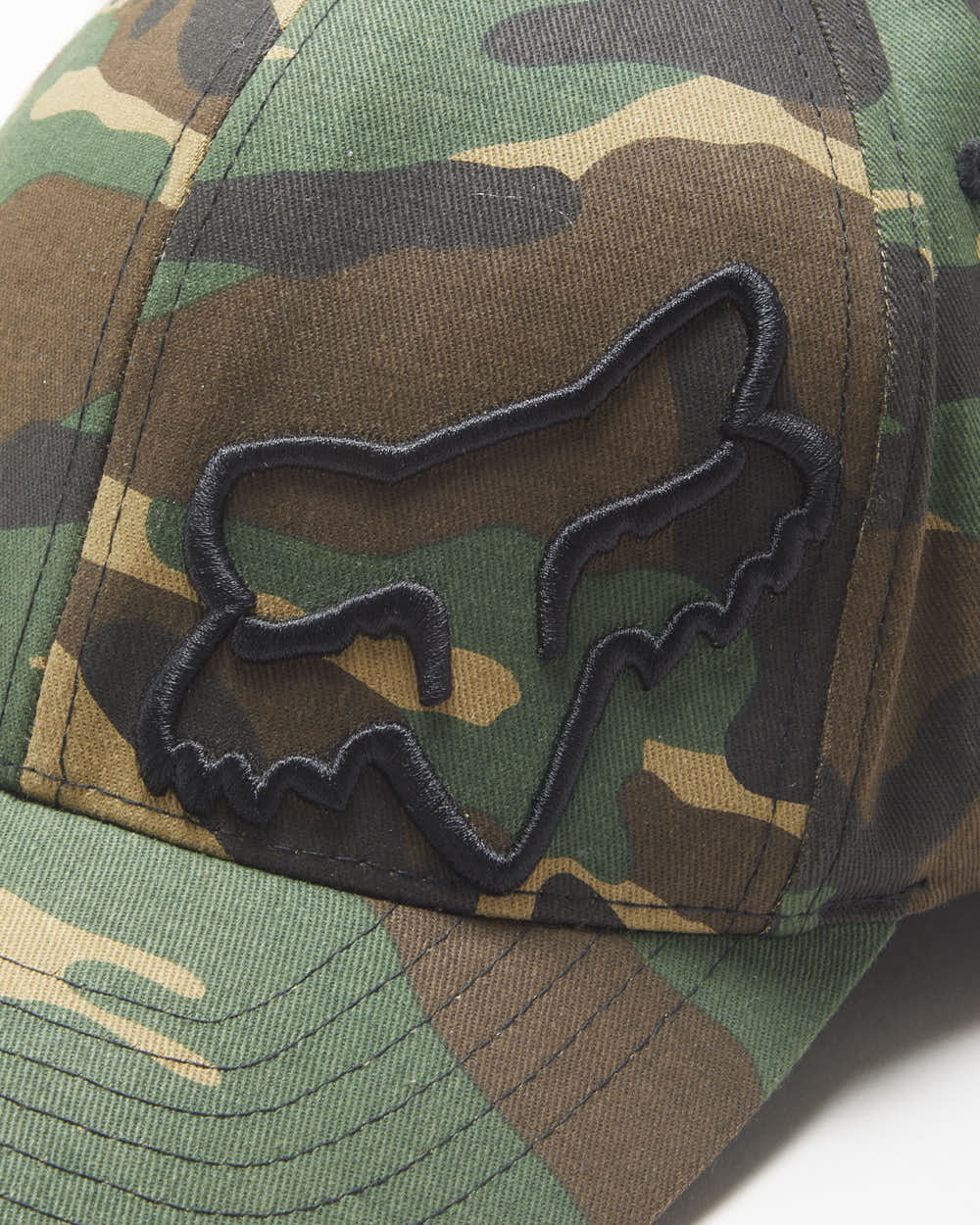 Vintage Fox Racing Woodland Camo Embroidered FlexFit Canvas Baseball Cap - L/XL