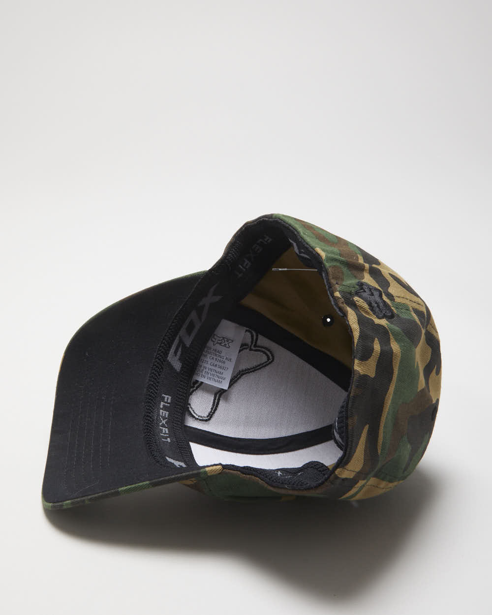 Vintage Fox Racing Woodland Camo Embroidered FlexFit Canvas Baseball Cap - L/XL