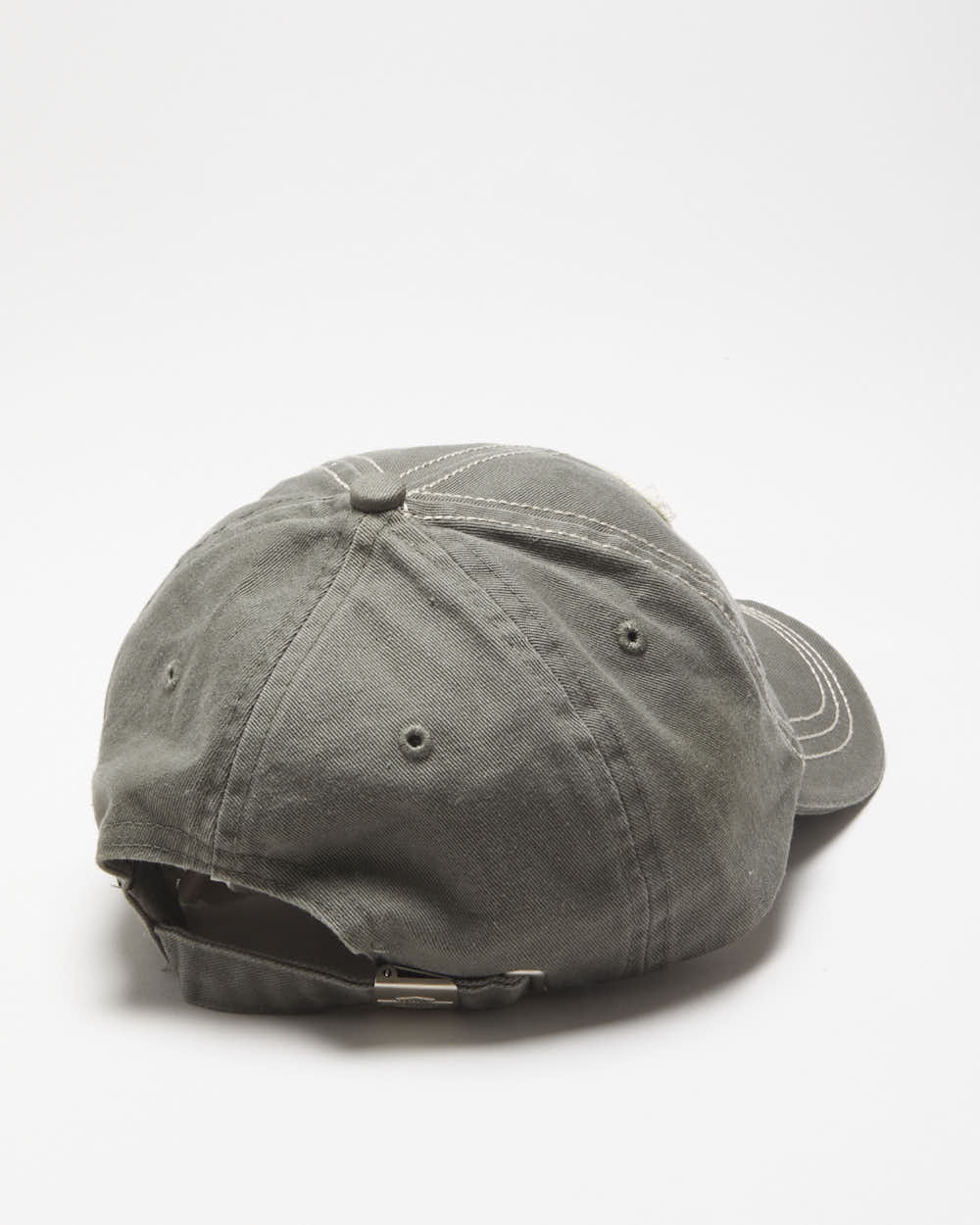 DS Vintage Harley Davidson Khaki Contrast Stitch Canvas Patch Aviator Baseball Cap - OS