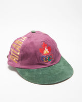 DS Vintage 1996 Atlanta Olympics Suede Paisley Flat Brim Leather Strap Baseball Cap - OS