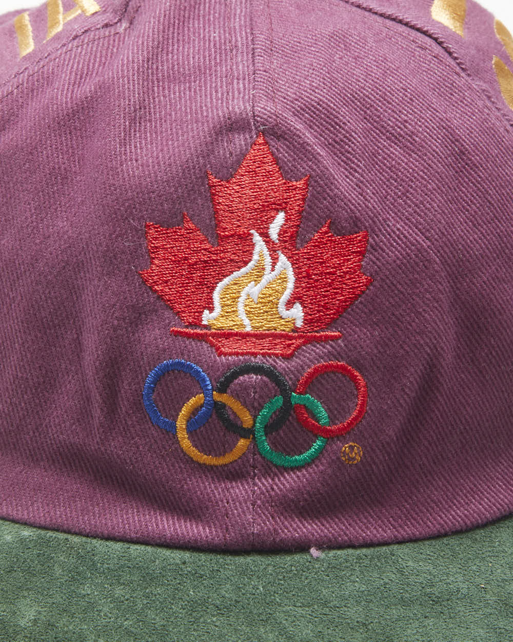 DS Vintage 1996 Atlanta Olympics Suede Paisley Flat Brim Leather Strap Baseball Cap - OS
