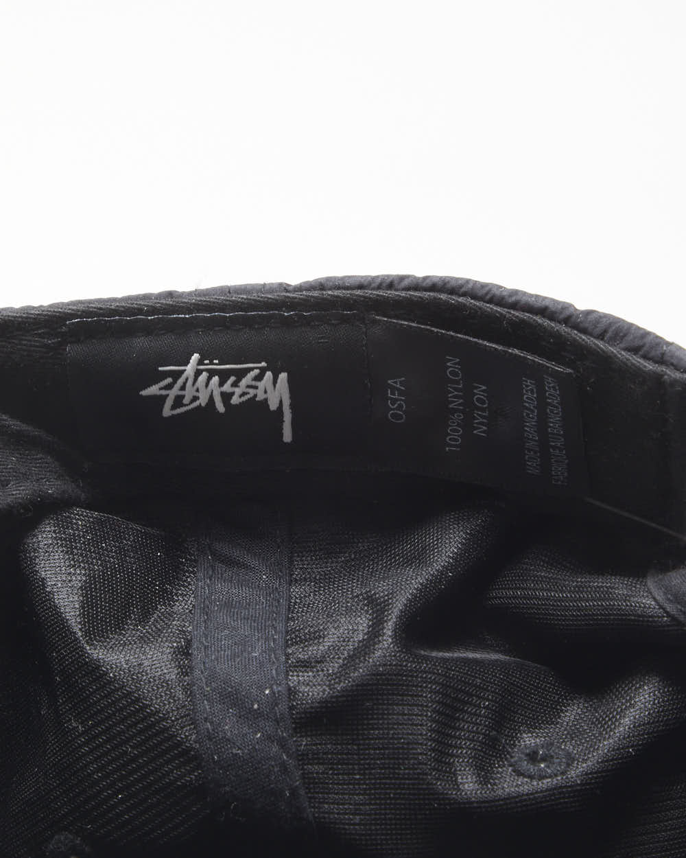 Vintage Stussy Smooth Shell Stock Logo Flat Brim Baseball Cap - OS