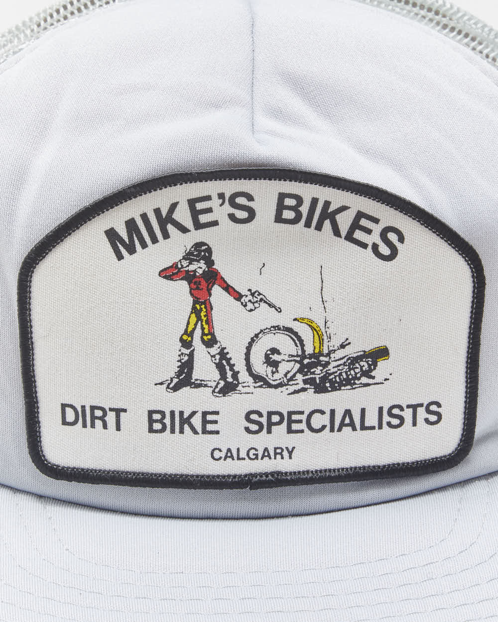 Vintage 1980s Mike's Bike's Calgary Patch Flat Brim Trucker Hat - OS