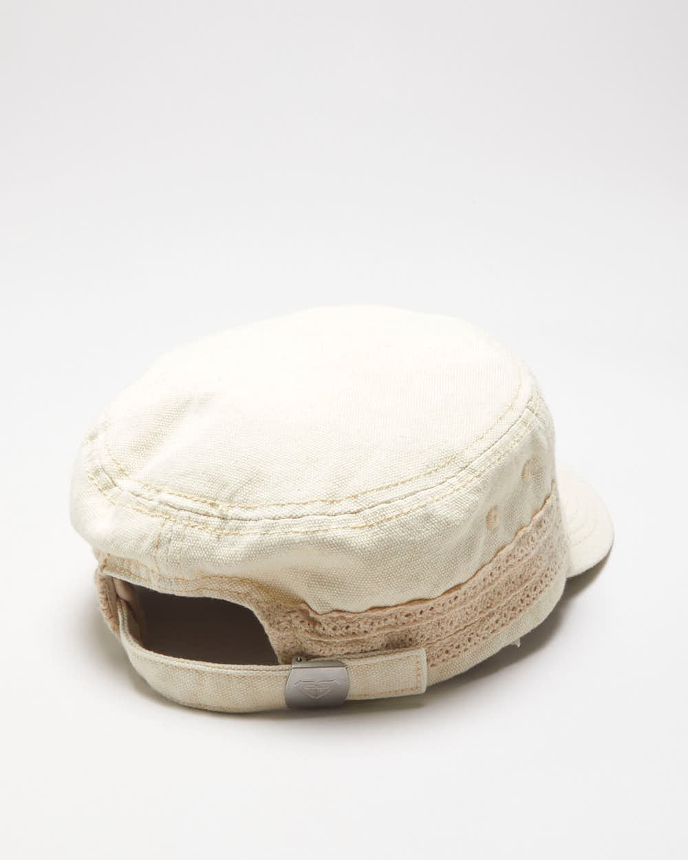 Vintage Y2K 00s Roxy Cream Lace Canvas Army Cap - OS