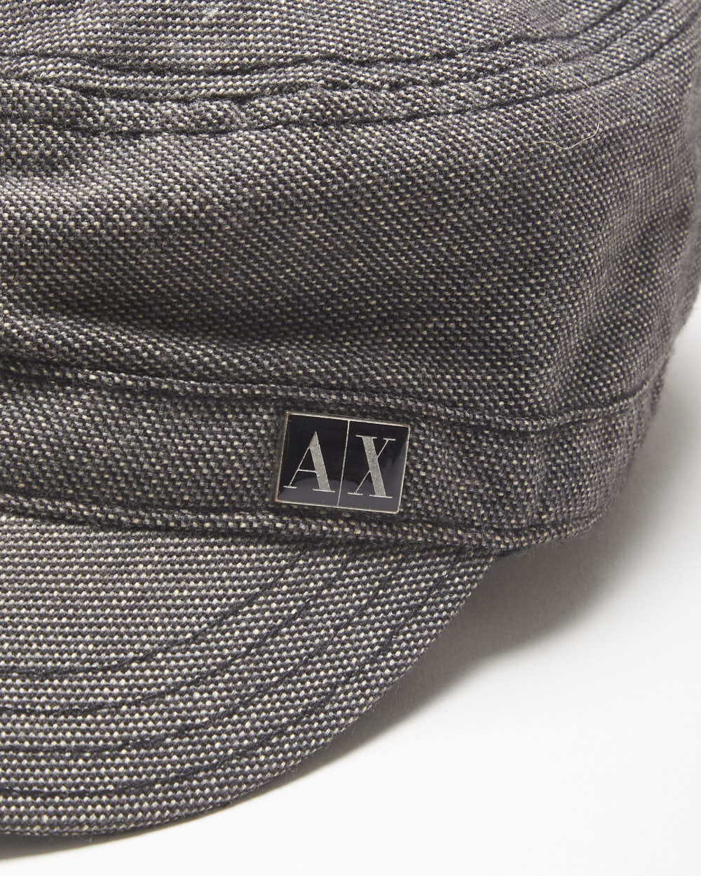 Vintage Y2K 00s Armani Exchange Tweed Canvas Army Cap - M/L
