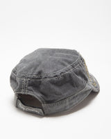 Vintage Y2K 00s Harley Davidson Distressed Stud Embellished Contrast Stitch Canvas Velcro Army Cap - OS