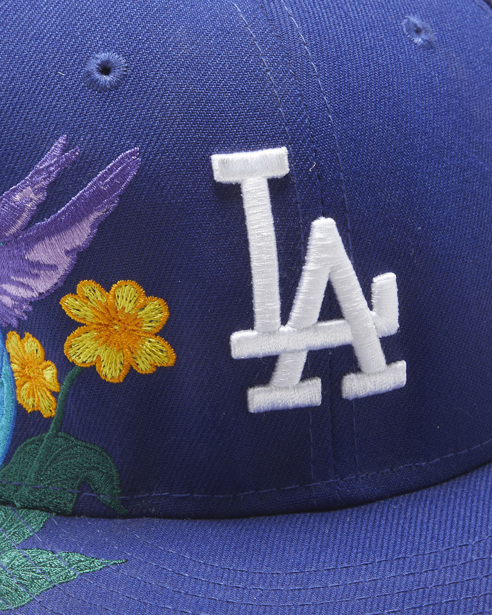 Vintage New Era LA Dodgers Royal Blue 'Blooming' MLB Fitted Baseball Cap - 7 1/4