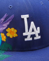 Vintage New Era LA Dodgers Royal Blue 'Blooming' MLB Fitted Baseball Cap - 7 1/4