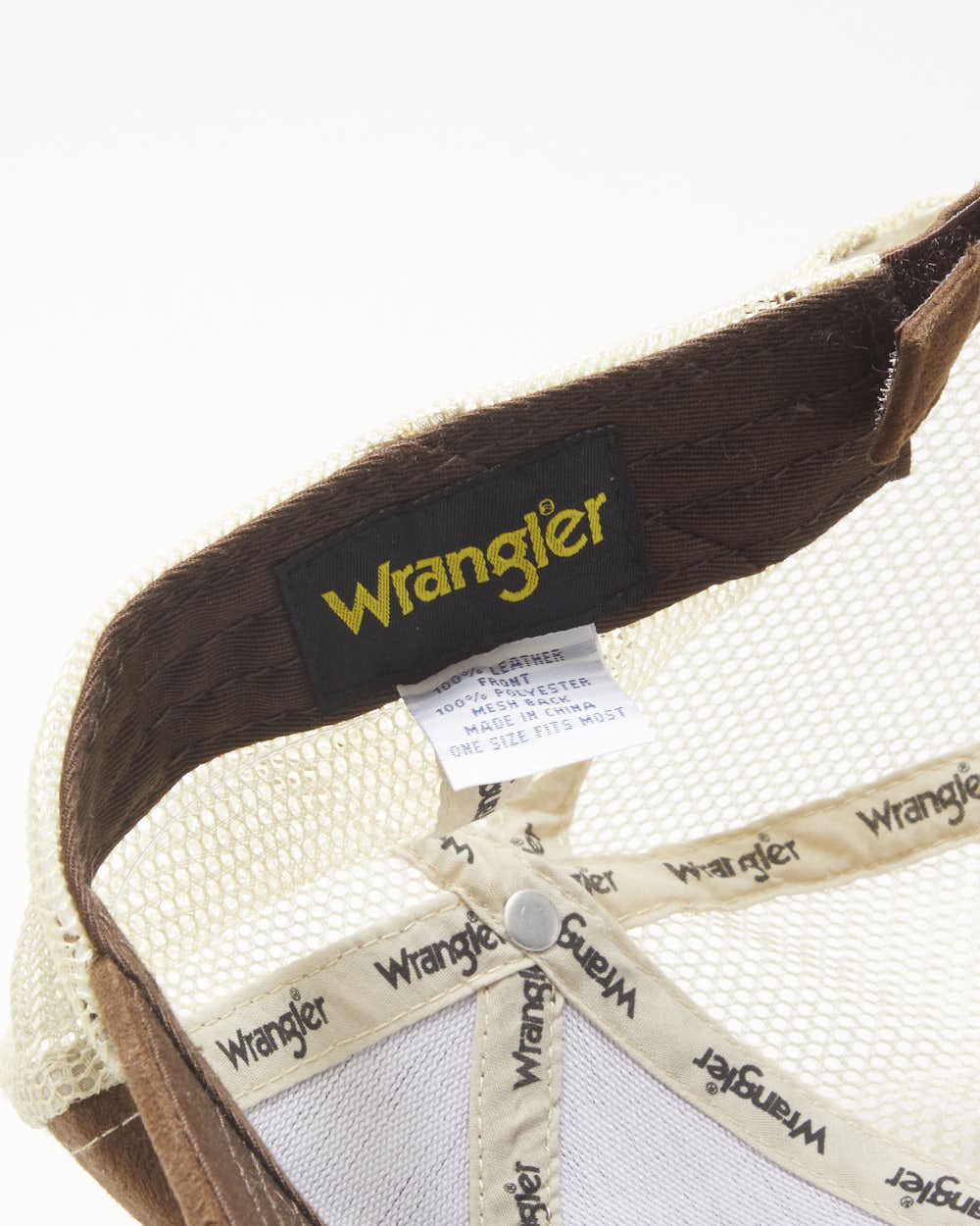 DS Vintage Y2K 00s Wrangler Suede Embroidered Velcro Trucker Hat - OS